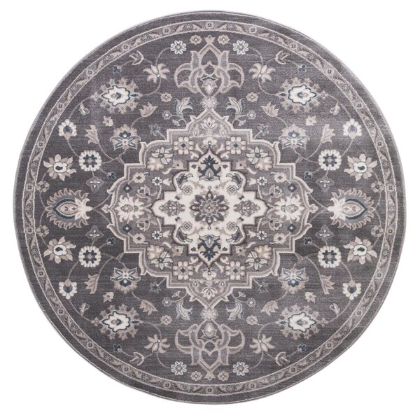 Concord Global 7 ft. 10 in. Lara Center Medallion - Round, Grey 45569 - main